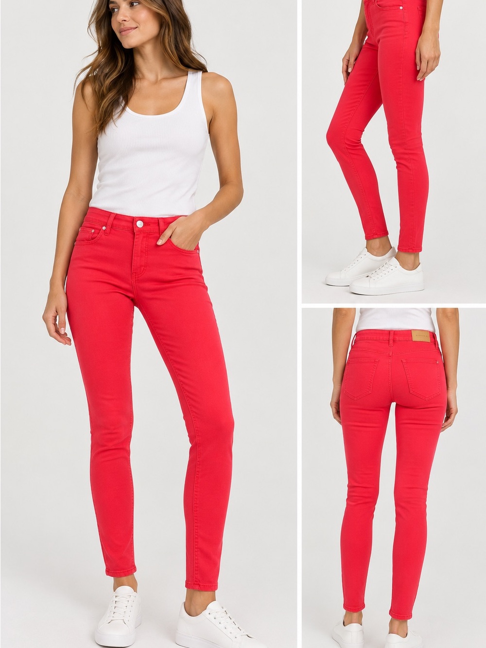 Mango Paty Super Slim Skinny Jeans – Bright Red – Size 2 / EUR 34 – NWT